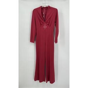 Estivo Womens Embroidered One Piece Jumpsuit S 70s Wide Leg Boho Retro Disco